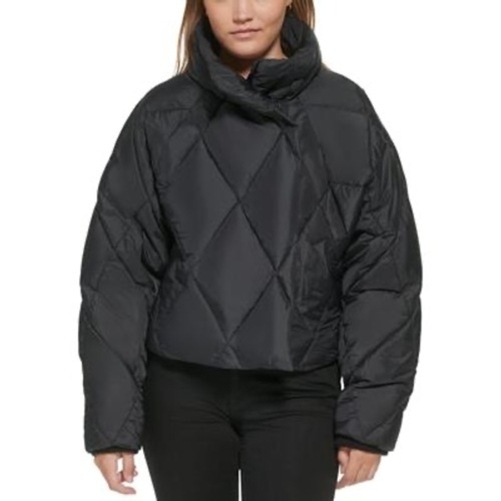 Calvin Klein Jeans Women's Zip-Front Puff Jacket - Black‎ Size L